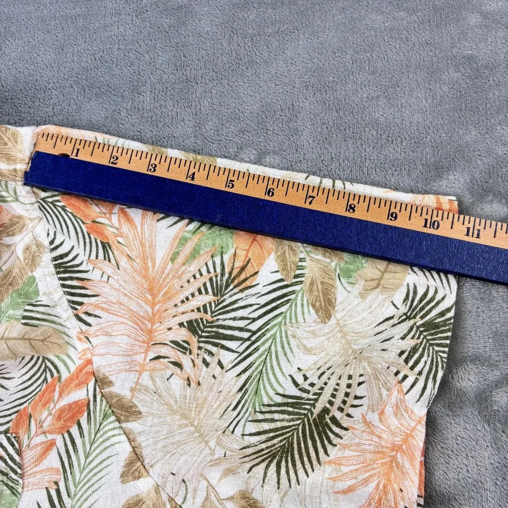Chaps Seacoast Wash Short Sleeve Floral Print Multi Shirt‎ Linen Blend Men's XXL